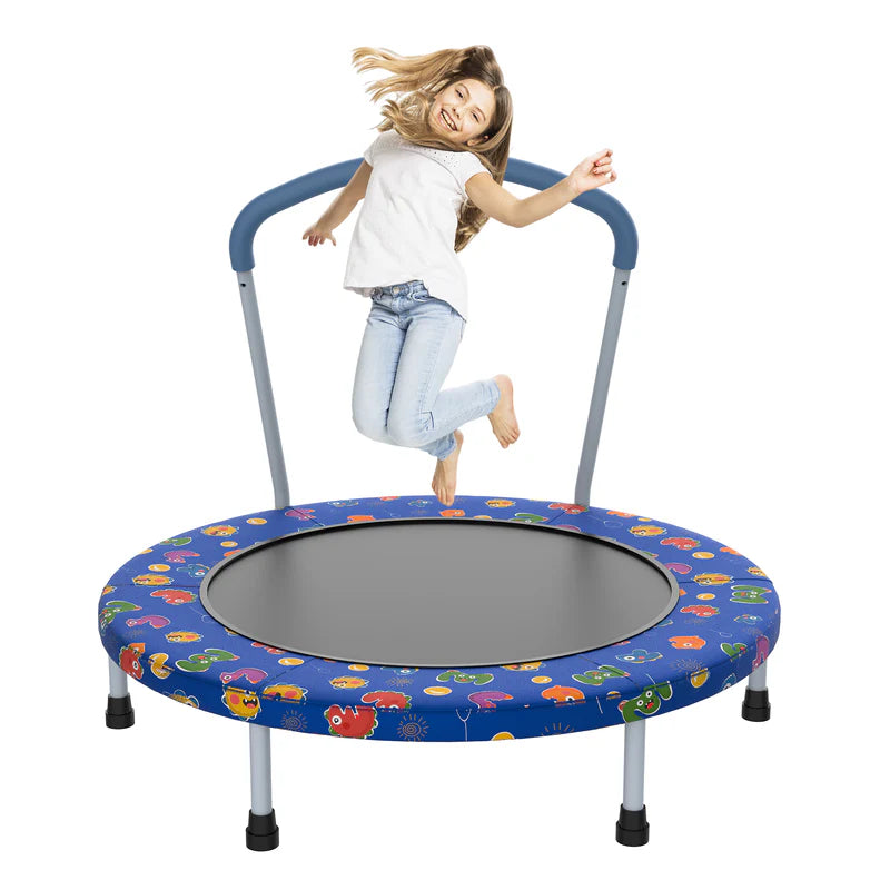 36inch Mini Trampoline For Kids Ages 1-6 Indoor Outdoor Trampoline With Handle For Kids