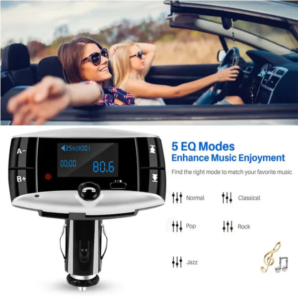 Car Mounted Wireless FM Transmitter is an all-in-one