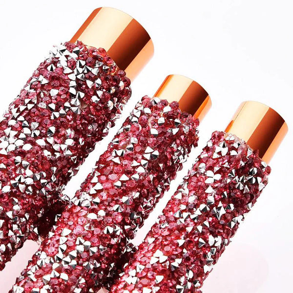 10Pcs Luxury Makeup Brush Set Diamond Rivet Handle Design Crystal Makeup Brush