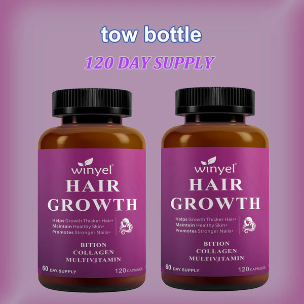 Hair Growth Vitamins Containing 1,000 Mcg Ofbiotin, Collagen, Saw Palmetto,