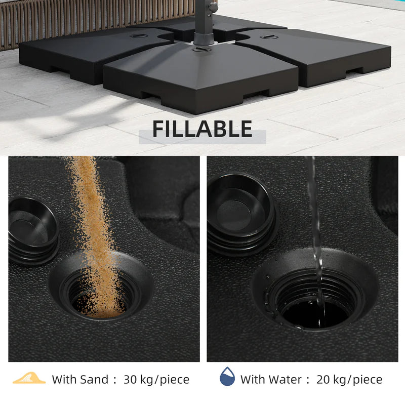 4 Pieces Cantilever Patio Umbrella Base