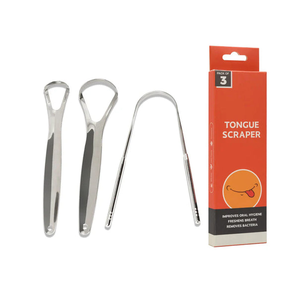 3Pcs Oral Care Pack,Tongue Scraper For Adults By Stainless,Steel Tongue Cleaners Reduce Bad Breath