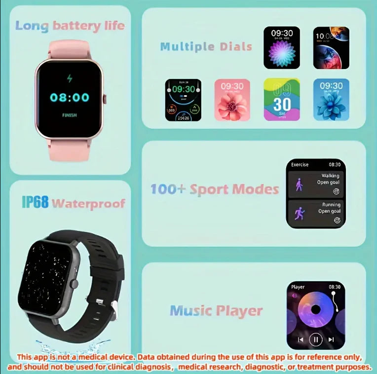 ZL54CJ Square Smartwatch Women BT Call Heart Rate