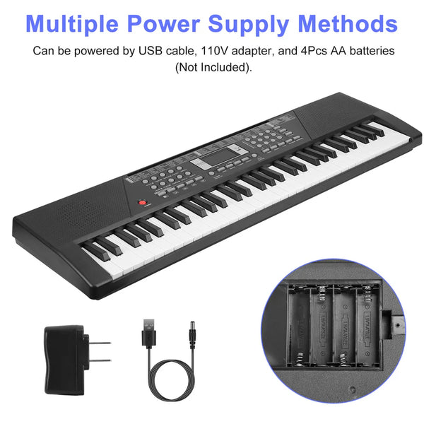 3 Types Options -- 1Pc 61 Keys Digital Music Keyboard