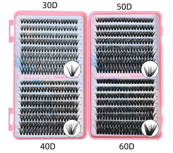 Lash Clusters, 640 Pcs Eyelashes Cluster Extensions 9-16mm Fluffy Individual Lashes 30D-60D D Curl False Eyelashes